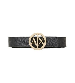 A|X Armani Exchange para mujer. 9411180A87777520 Cinturón negro (95cm), Casual, Sintético, Imitación cuero