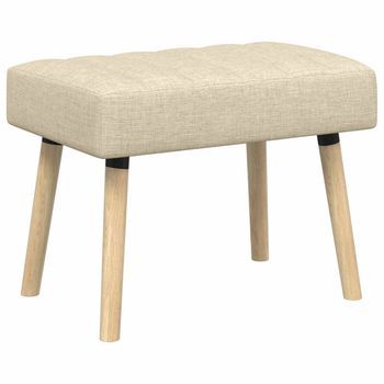 Banco Con Tapizado En Canal Crema 60 X 40 X 45 Cm Tela Vidaxl