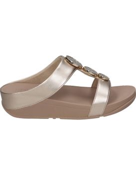 Sandalias Con Cuña Para Mujer Fitflop Hj2-c22 Color Oro 40