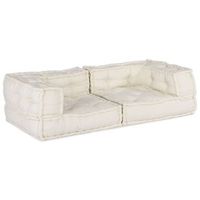 sofa modular de 2 plazas de tela color crema 140x70x36 vidaxl