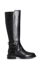 bota de piel mujer con hebilla black