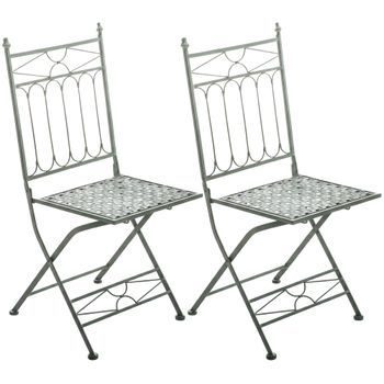Set De 2 Sillas Plegables Asina Metal Verde Antiguo 40x42x94 Cm Clp