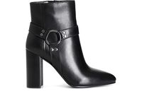 botin mujer de piel con complemento y cremallera black 40