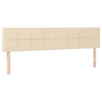 cabecero cama mueble de dormitorio con led de tela 180 x 5 x 7888 cm crema m020000505