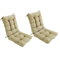 reino mansidi - cojin de silla con respaldo beige 90x45 cm tejido 55 algodon y 45 poliester relleno fibra hueca para salon comedor y terraza2 unidades