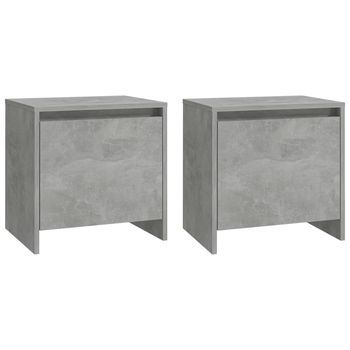Mesitas De Noche 2 Unidades Madera De Ingeniería Gris Hormigón
