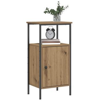 Pack 2 Uds Mesitas Noche | Mesilla De Noche Madera Ingeniería Roble Artisan 41x31x80 Cm Cfw17604