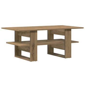 Mesa De Centro Madera Ingeniería Roble Artesanal 102x55x42cm Vidaxl