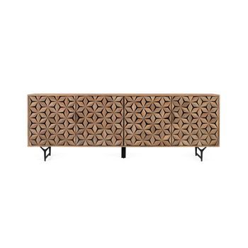 Aparador Fabricado A Mano En Madera De Mango Con 4 Puertas 220 Cm