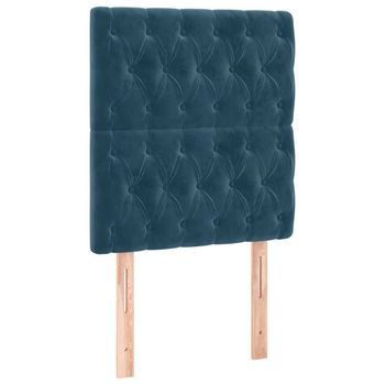Cabecero De Cama Azul Oscuro 80x7x118/128 Cm Terciopelo Vidaxl
