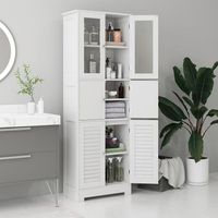 columna de bano de mdf homcom 60x30x1705 cm blanco