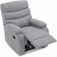 sillon relax reclinable manual con palanca gris claro  tapizado tela suave  relleno resistente y adaptable