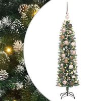 arbol navideno artificial delgado verde y blanco 120 cm vidaxl