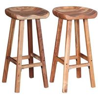 taburetes de barra de cocina 2 unidades madera maciza de acacia vidaxl