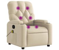 sillon de masaje reclinable - sillon relax de tela crema