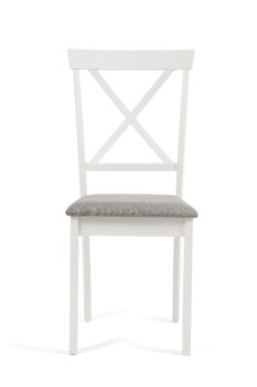 Epsom White Dining Chairs with Fabric Seats - Oak and White