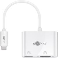 adaptador goobay 52430 usb c a hdmi y vga blanco conectividad dual