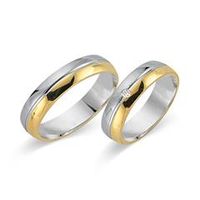 alianzas 18 quilates oro amarillo-blanco con diamante