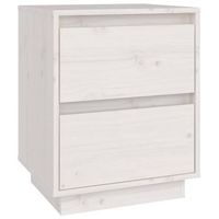 mesita de noche madera maciza de pino blanco 40x35x50 cm vidaxl
