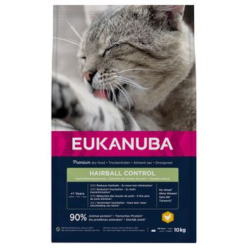 Eukanuba Hairball Control Adult para gatos - 2 x 10 kg - Pack Ahorro