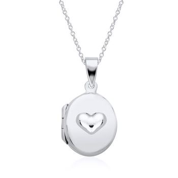 Cadena con medallón corazón de plata 925 grabable