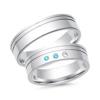 alianzas 14 quilates oro blanco 3 diamantes