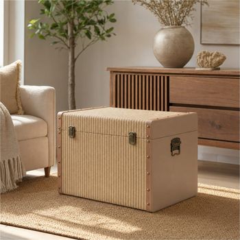 Conjunto de 3 baúles de madera natural 54x36x36 cm