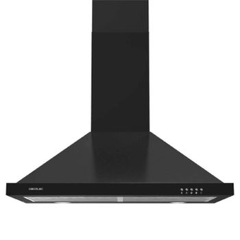 Cecotec Campana Extractora Piramidal de 60cm Bolero Flux PM 604300 Black C. Motor 105W Succión 430m3/h Control Mecánico 3 Niveles de Potencia
