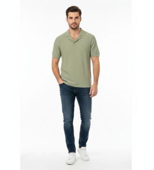 A|X Armani Exchange para hombre. XM002165AF20139U7210 Polo contemporáneo verde (S), Casual, Algodón, Manga corta