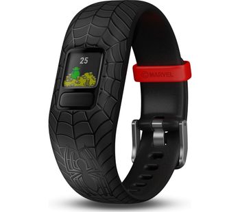 GARMIN vivofit jr 2 Kid's Activity Tracker - Black Spider-Man, Adjustable Band, Black