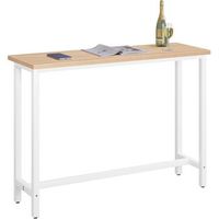 1 mesa de barcomedor estructura metalica tablero de mdf 140x40x100 cm haya oscura