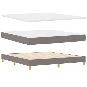 Cama Con Somier Con Colchón Taupé 180 X 200 Cm Tela
