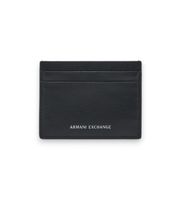 ax armani exchange para hombre xm000169af22541uc001 tarjetero de piel con textura lisa y multiples ranuras negro osfa casual