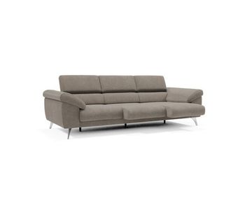 Donatello sofá con 3 asientos extensibles reposabrazos con arcón en tejido desmontable 265 cm topo