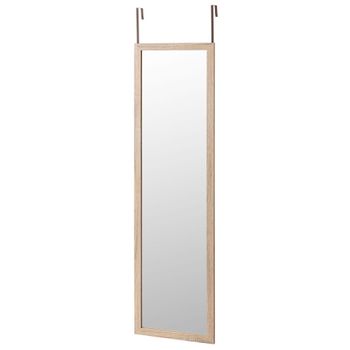 Espejo de puerta de madera natural de 35x125 cm