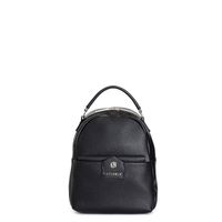 mochila con cremallera y asa bolsillo delantero con solapa black