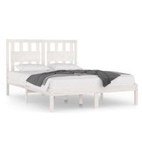 estructura de cama de madera maciza de pino blanca 140x200 cm vidaxl