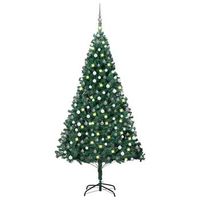 arbol de navidad preiluminado con luces y bolas verde 240 cm vidaxl