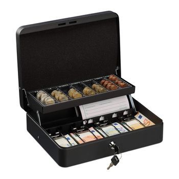 Cajón De Efectivo Con Cerradura - Black/silver - 8.5x30.5x24.5cm
