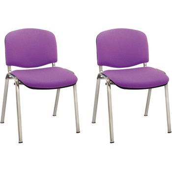 Pack 2 - Sillas De Confidente Iso Chásis Acero Cromado - Tapizado Morado
