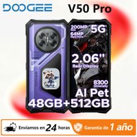 telefono resistente doogee v50 pro 5g con ia pantalla de 678 dimensity 8300 52gb de ram 1636 1tb de rom pantalla trasera multifuncion amoled de 206 camara de 200mp camara de vision