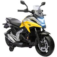 aiyaplay motocicleta electrica para ninos honda 3 kmh musica y luz 3-6 anos hasta 30 kg amarillo