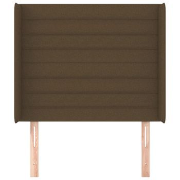 Cabecero Cama Mueble De Dormitorio Con Orejas De Tela Oscuro 93 X 16 X 118/128 Cm Marrón M02_0003553