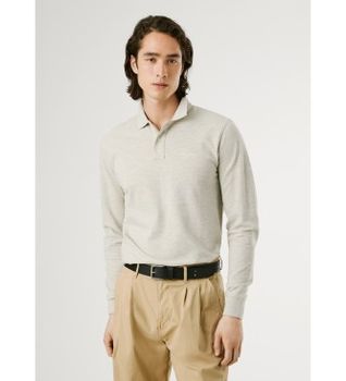 Pepe Jeans para hombre. PM542213 Polo New Oliver gris (XL), Casual, Algodón, Manga larga