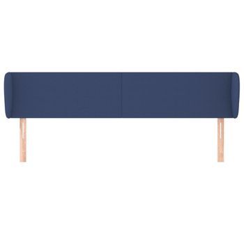 Cabecero Cama Mueble De Dormitorio De Tela 183 X 23 X 78/88 Cm Azul M02_0007295