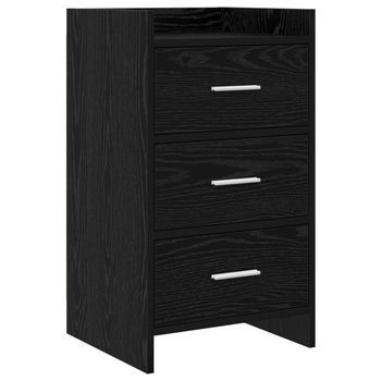 Mesita De Noche 40x36x70 Cm Madera - Negro