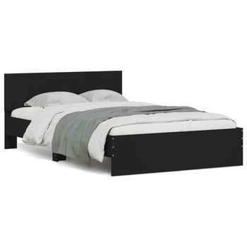 Estructura De Cama Con Cabecero Negro 120x200 Cm Vidaxl