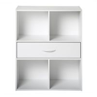 estanteria de almacenaje 4 estantes con un cajon - blanco