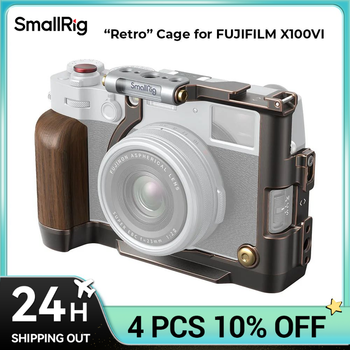 Jaula de cámara exclusiva SmallRig para FUJIFILM X100VI, jaula “retro”, con botón de liberación del obturador y cubierta de zapata para Fuji X100VI