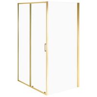 cabina de ducha cuadrada de vidrio templado con una puerta 90 x 120 x 190 cm dorado langui